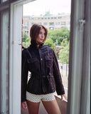 High Neck Button Up Suede Jacket