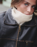 Oversized Black Leather Jacket