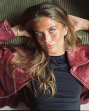 Red Biker Leather Jacket