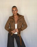 Belted Camel Suede Jacket