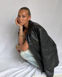 Oversized Black Leather Jacket