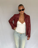 Red Leather Biker Jacket