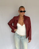 Red Leather Biker Jacket