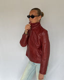Red Leather Biker Jacket