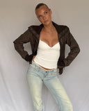 Cuffed Brown Leather Jacket