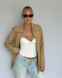 Beige Leather Jacket