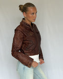 Brown Zipped Leather Jacket