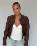 Brown Zipped Leather Jacket
