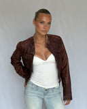 Brown Zipped Leather Jacket