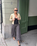 Beige Creme Leather Jacket
