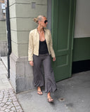 Beige Creme Leather Jacket