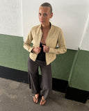 Beige Creme Leather Jacket
