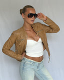 Beige Leather Jacket