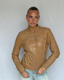 Beige Leather Jacket