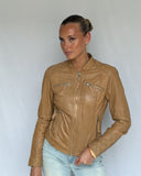 Beige Leather Jacket