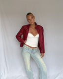 Red Biker Leather Jacket