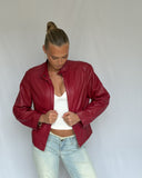 Red Biker Leather Jacket