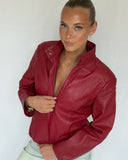 Red Biker Leather Jacket