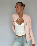 Baby Pink Leather Jacket