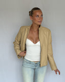 Beige High Neck Jacket